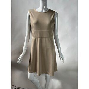 Express Tricot Beige Sleeveless A-Line Dress Medium 100% Polyester